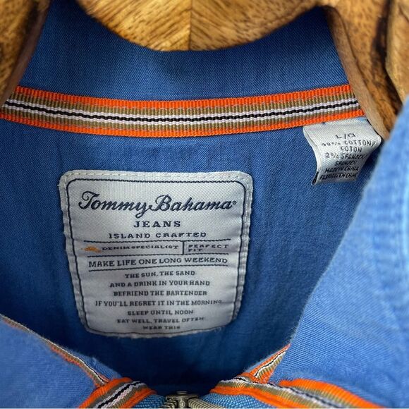 Tommy Bahama Blue 1/4 Zip Pullover L - Picture 4 of 8